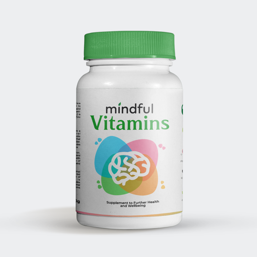 Vitamin design with the title 'vitamin bottle label'