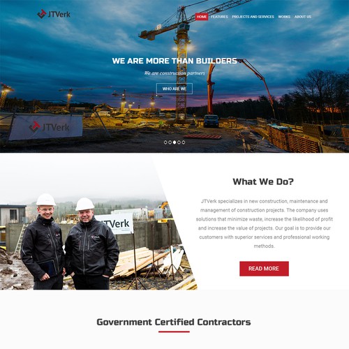 Easy-to-use website with the title 'Construction Theme'