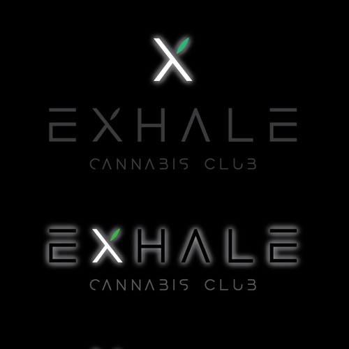 Logo with the title 'EXHALE CANNABIS CLUB'