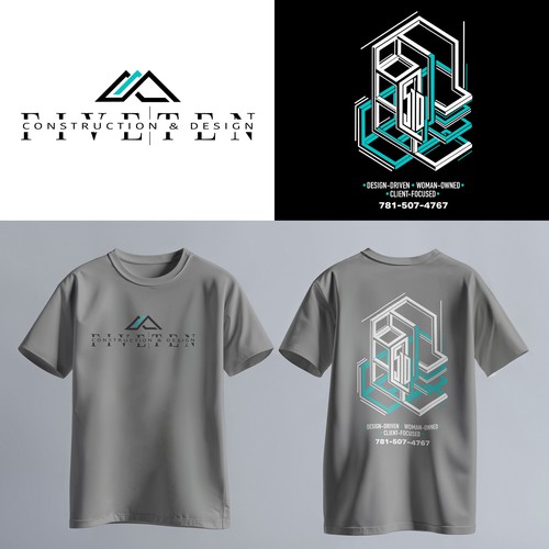 Industrial t-shirt with the title 'Fiveten Construction and design'