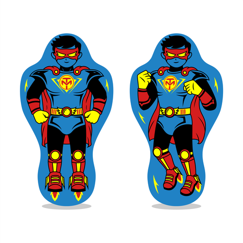 Superhero artwork with the title 'Design Concept for Your Dream Superhero - Fun and Creative Character for Kids'