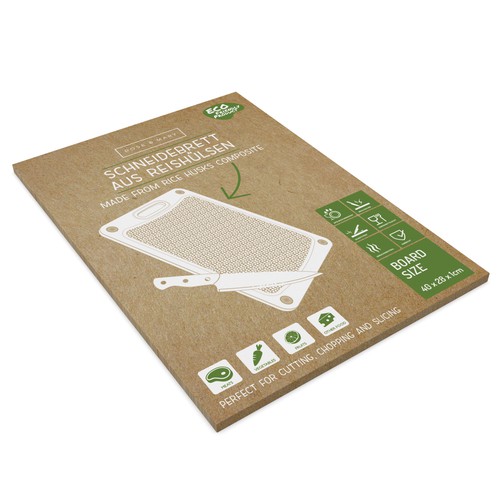 Kraft paper packaging with the title 'Slice Board Packaging'