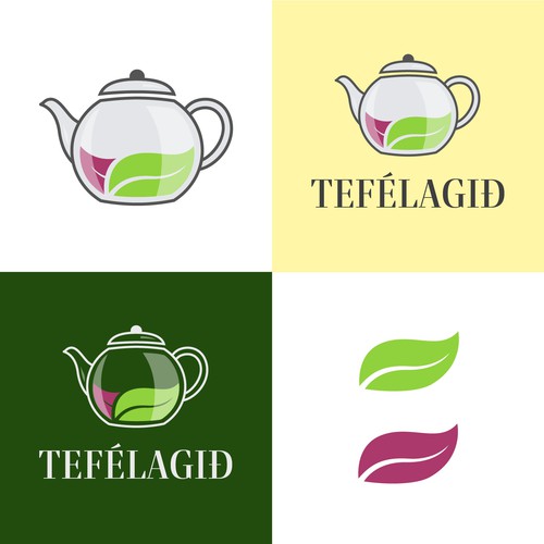 Teapot logo with the title 'Tea-pot logo concept for a tea company'