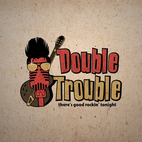 Rock logo with the title 'Double Trouble needs a new logo'