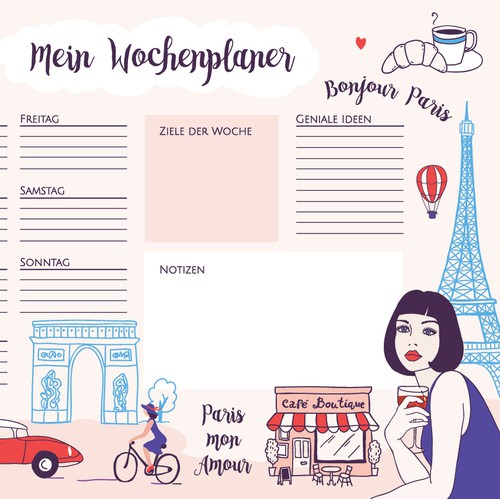 Travel illustration with the title 'Paris illustration'