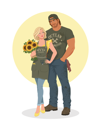 Illustrator design with the title 'Character illustrations'