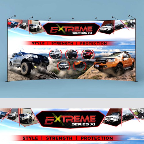 Trade show design with the title 'Event Backdrop'