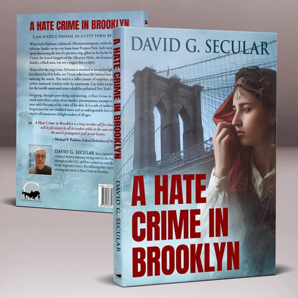 Suspense book cover with the title 'Cover Design: A Hate Crime in Brooklyn'