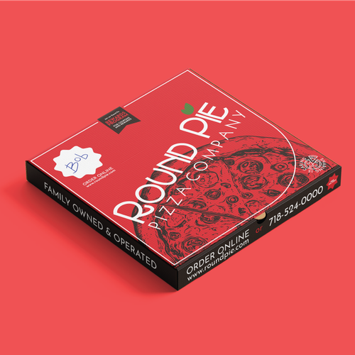 Pizza box design with the title 'Pizza Box Desgin'