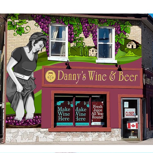 Wine illustration with the title 'Wine and Beer - Wall Art '