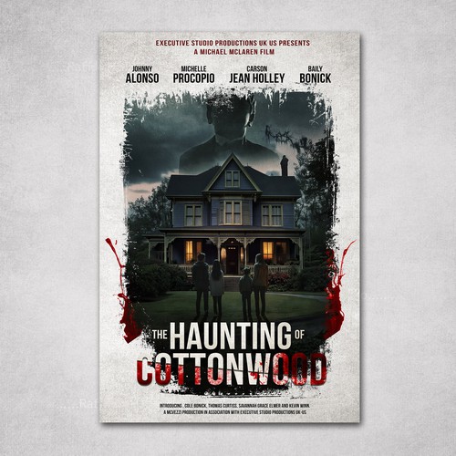 Movie design with the title 'The Haunting of Cottonwood Movie poster'