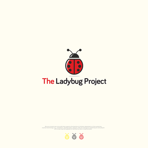 Bug logo with the title 'Simple Iconic Ladybug'