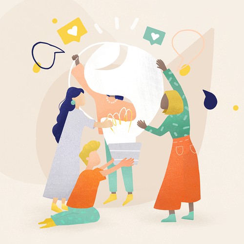 Social media illustration with the title 'Social Media Illustration'