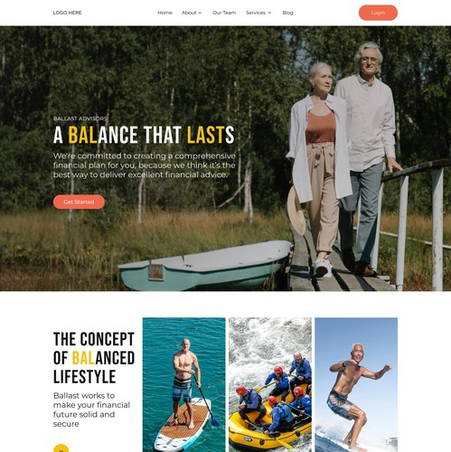Insurance website with the title 'Ballast Landing Page - Insurance Company'