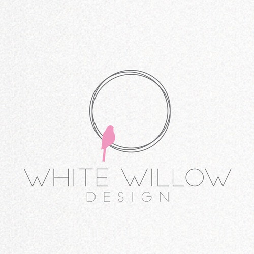 Bird logo with the title 'Create an inspiring and fun identity for White Willow Kids - making kids spaces sparkle!'