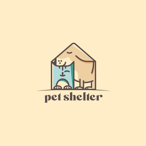 Hospital logo with the title 'pet shelter'