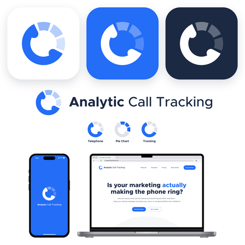 Telephone design with the title 'Analytic Call Tracking'