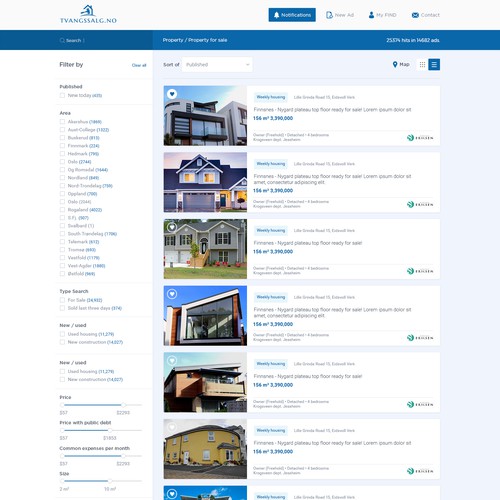 Professional website with the title 'Real estate website design.'
