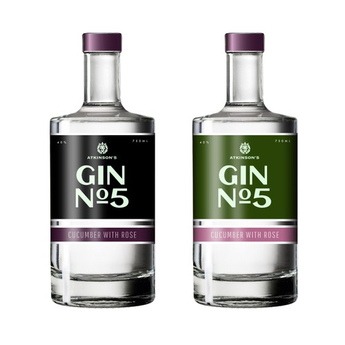 Gin label with the title 'Gin label design'