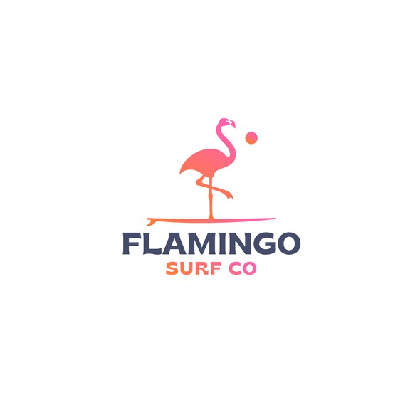 Flamingo design with the title 'Logo for Flamingo Surf Co'