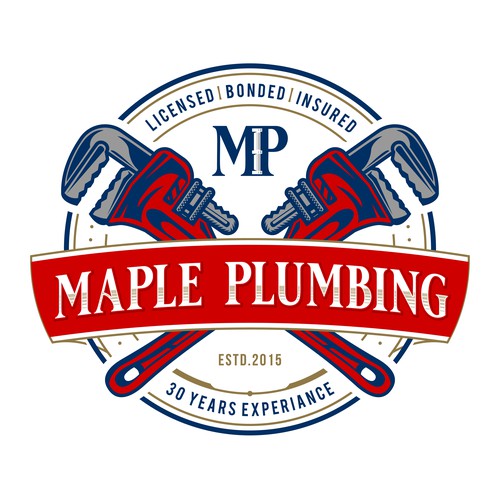 Wrench design with the title 'Maple Plumbing'