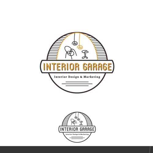 Home furnishing logo with the title 'Interior Garage'