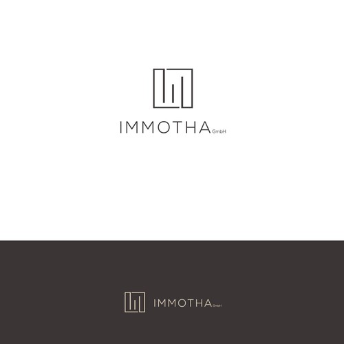 Green and gray design with the title 'Minimalistic logo for real estate'