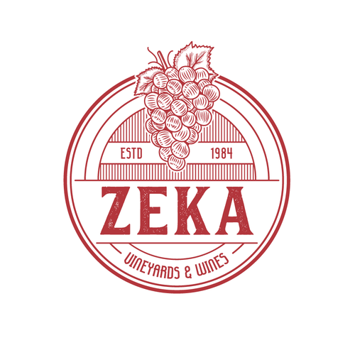 Grape logo with the title 'Vintage Logo Concept for a Vineyard Business'