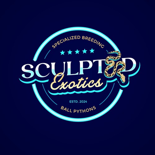 Python logo with the title 'Sculpted Exotics Logo'