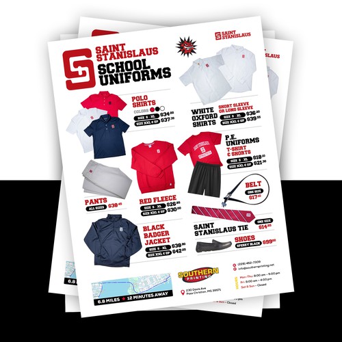 Print design with the title 'School flyer'