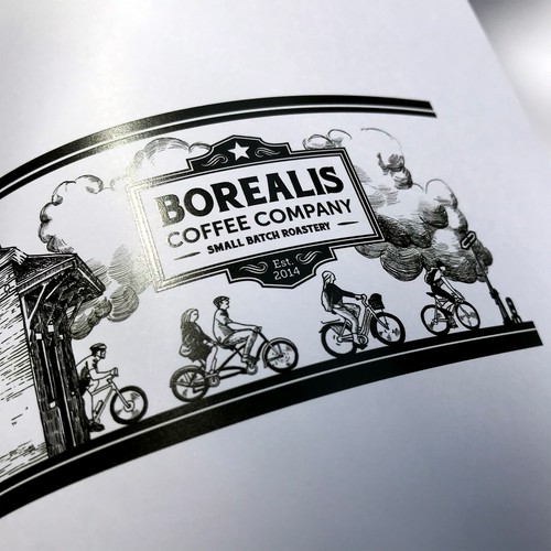 Coffee bar design with the title 'Mug illustration for Coffee Company'