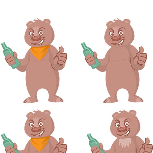 Bear illustration with the title 'Fun mascot for liquor store.'