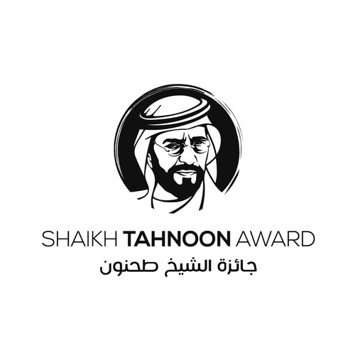 Black and white artwork with the title 'Shaikh Tahnoon Award'