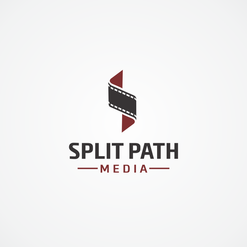 带有“Split Path Media”标题的电影卷轴标志