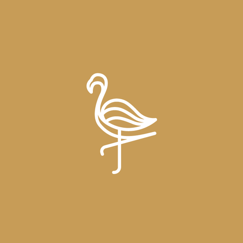 Flamingo logo with the title 'Flamingo logo with line style'
