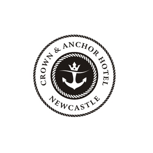 Anchor logo with the title 'Design hotel logo for Crown & Anchor'