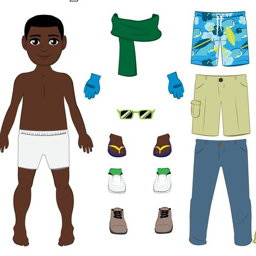 Clothing illustration with the title 'Paperdoll Graphics'