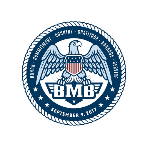 American eagle logo with the title 'Design a Military themed event logo'