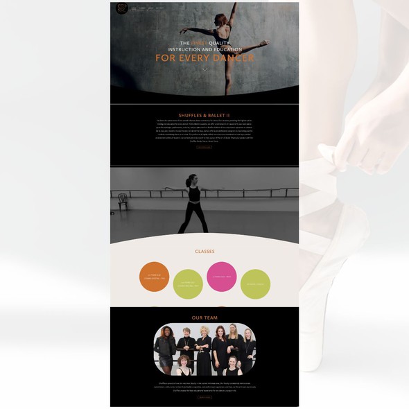 Website with the title 'Website Design For Dance Studio'