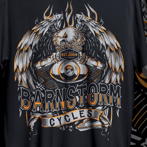 Bike t-shirt with the title 'TSHIRT DESIGN FOR BARNSTORM MOTORCYLE'
