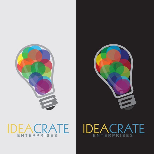 Bulb brand with the title 'Ideacrate logo'
