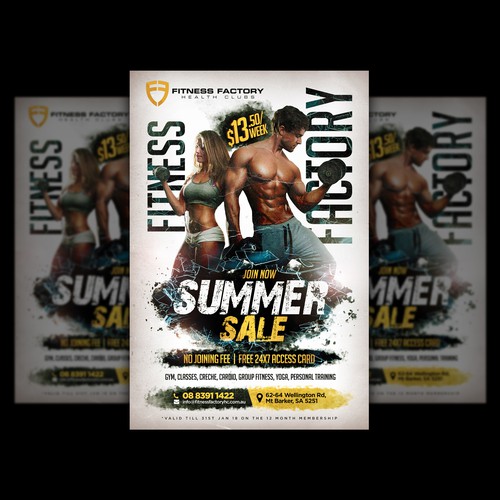 Gym design with the title 'Gym and Fitness Poster Design'