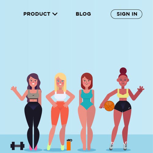 Fitness illustration with the title 'Hero Banner '