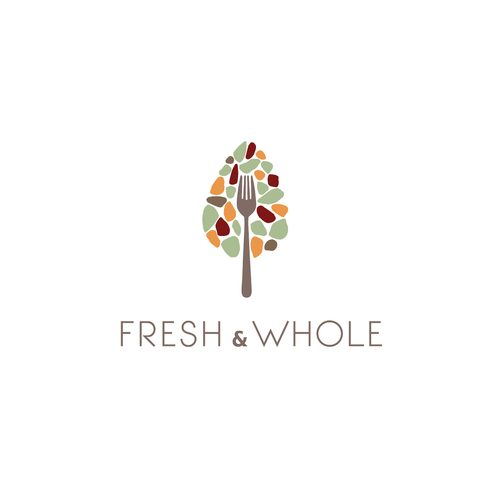Vegetarian logo with the title 'Create logo for FreshandWhole.Com  (FOOD related!)'