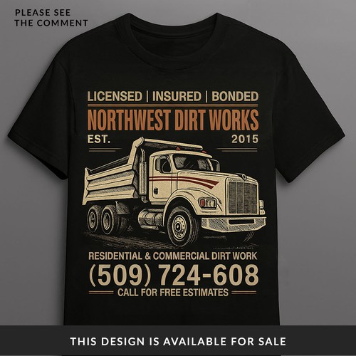 Dirt design with the title 'Customizable Construction, Dirt Works & Excavation T-shirt (This Design Is Available For Sale) '
