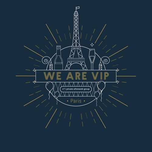 Paris logo with the title 'Logo for party people in Paris : WE ARE VIP'