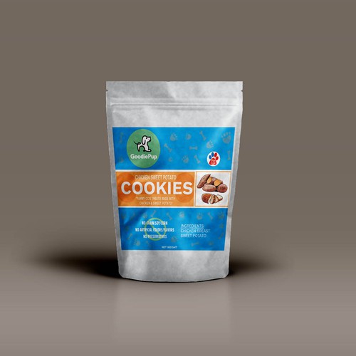 Cookie label with the title 'Blue label - Dog Treat design'