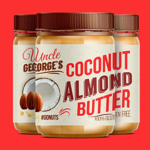 Almond design with the title 'Uncle George's'