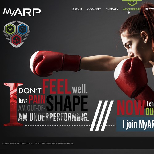 Sports design with the title 'MyARP - responsive design for web page'