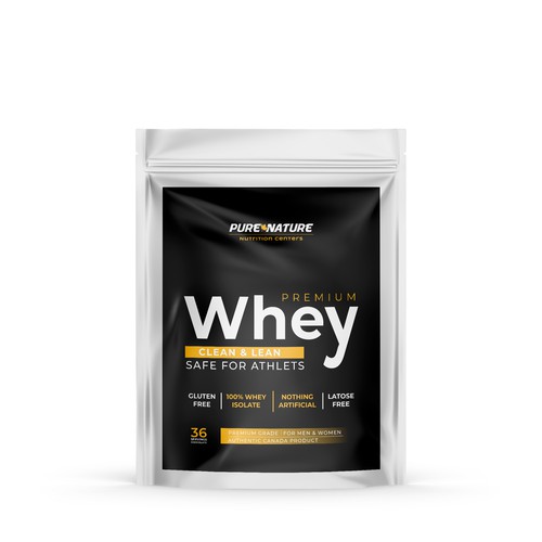 Minimalist label with the title 'Whey Packaging design '